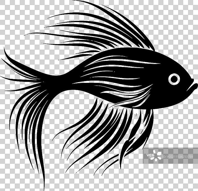 天使鱼 - 极简风格的平面logo图片素材