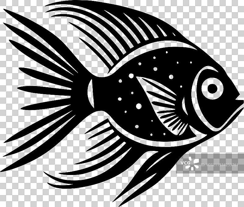 天使鱼 - 极简风格的平面logo图片素材