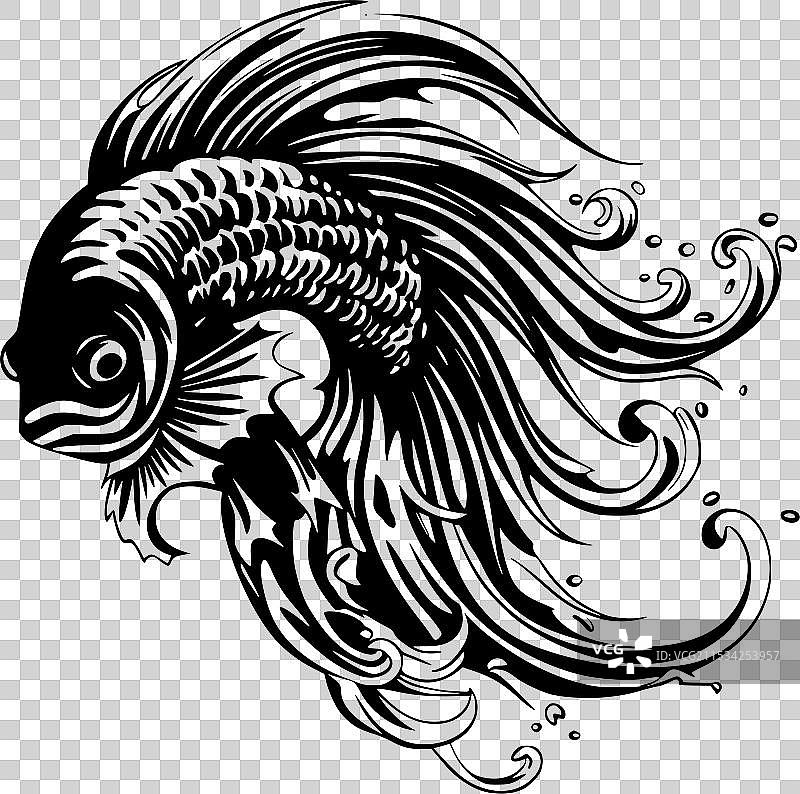 斗鱼 - 极简和简单的轮廓图片素材