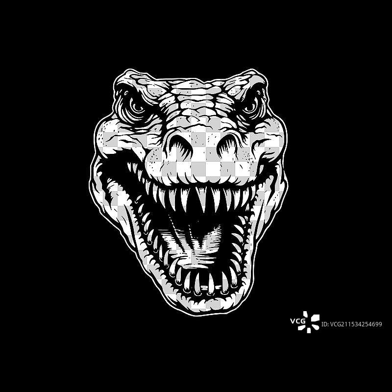 鳄鱼 - 极简和简单的轮廓图片素材