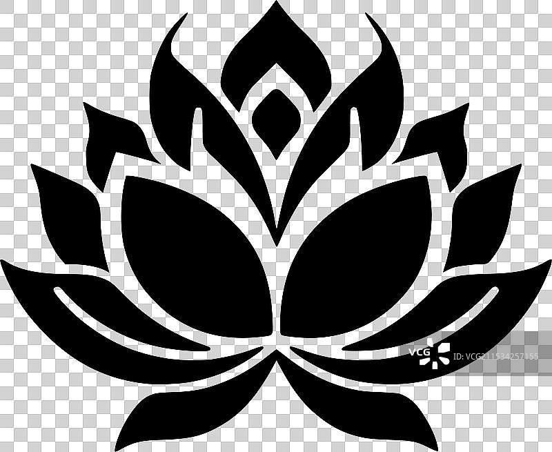 莲花 - 极简平面logo图片素材