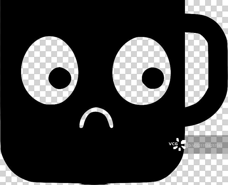 黑白色孤立图标的杯子图片素材