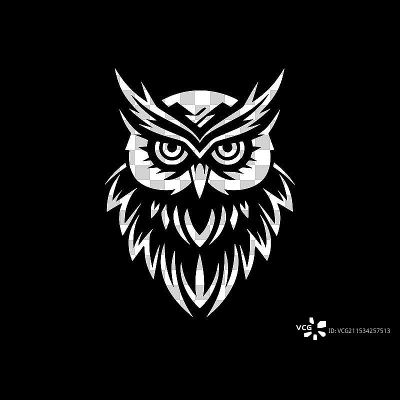 猫头鹰 - 黑白孤立图标图片素材