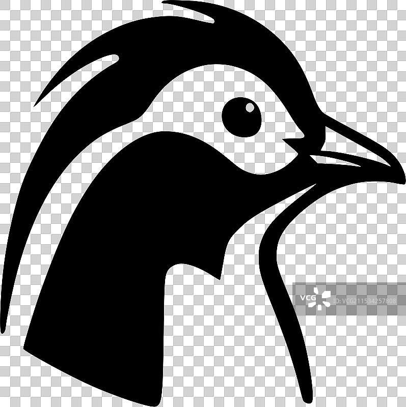企鹅 - 黑白孤立图标图片素材