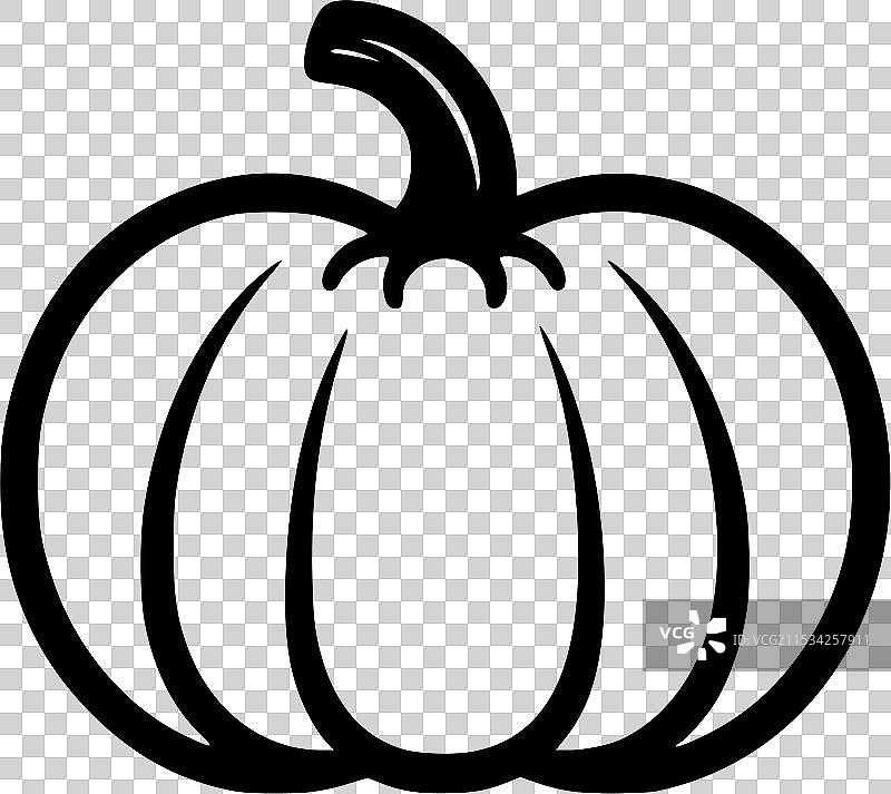 南瓜 - 黑白孤立图标图片素材