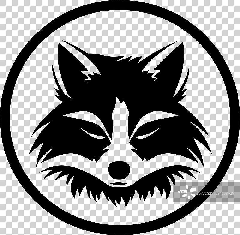 浣熊 - 黑白孤立图标图片素材