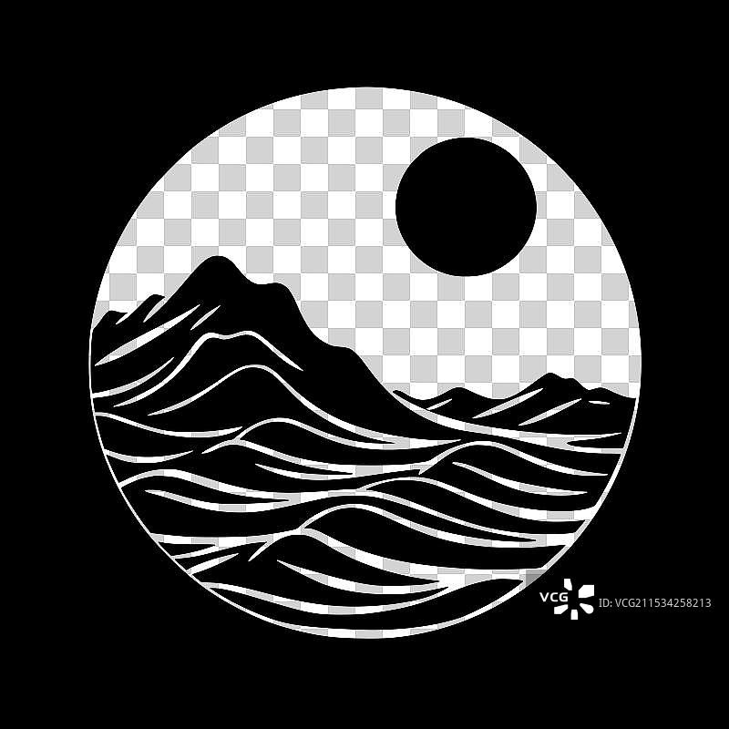 海洋 - 极简和简单的轮廓图片素材