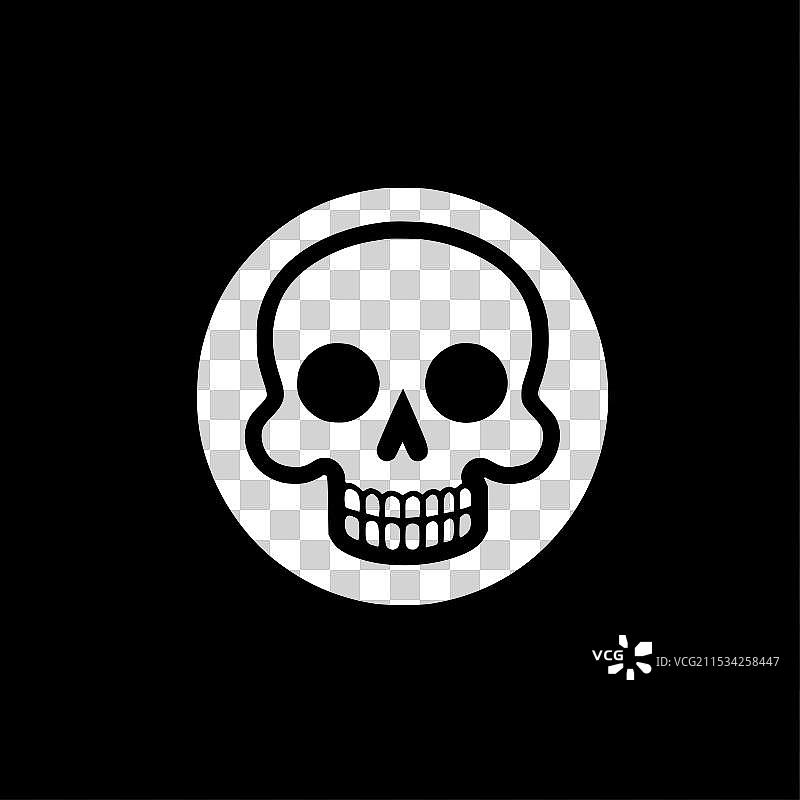 骷髅 - 极简风格的平面标志图片素材