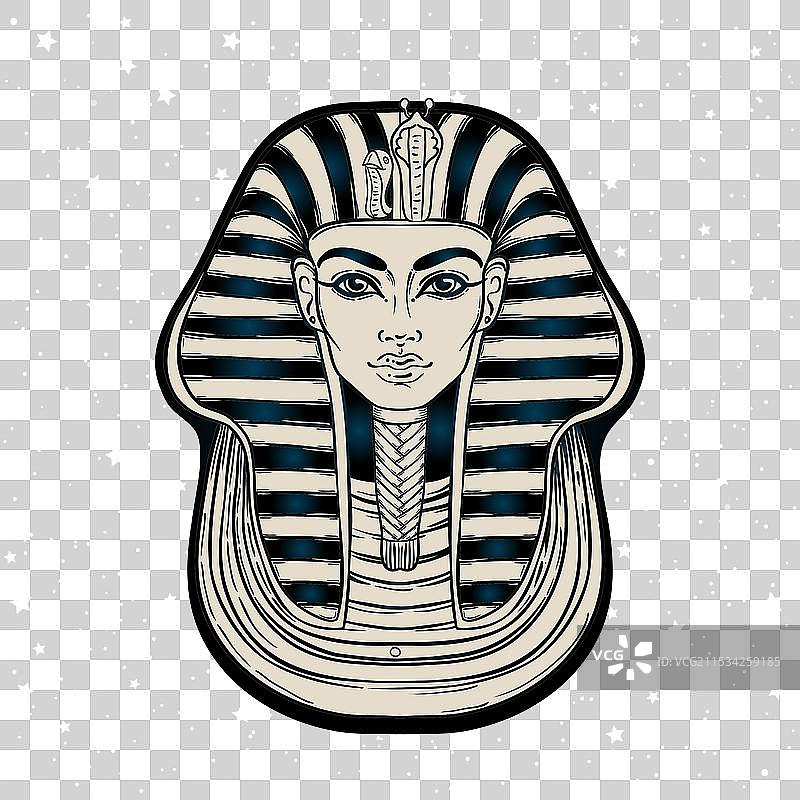 图坦卡蒙王的面具，古埃及法老图片素材