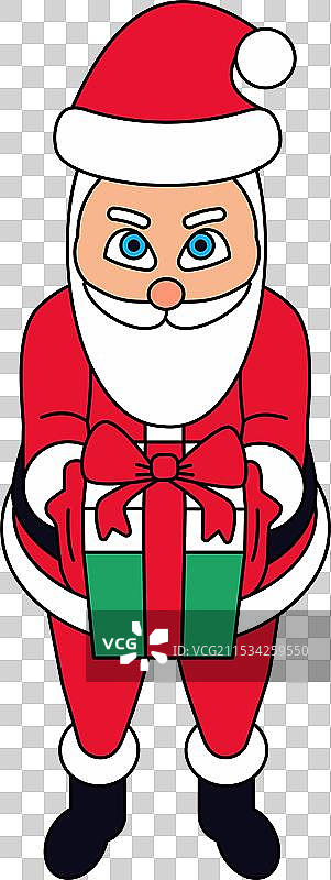 手里拿着礼物的卡通圣诞老人图片素材
