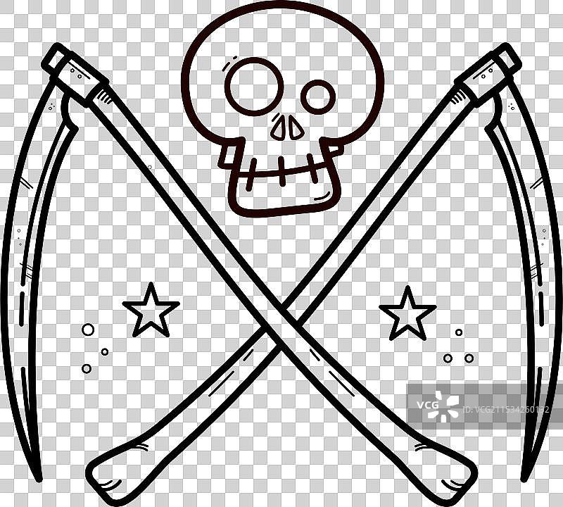 两把交叉的镰刀与骷髅图片素材