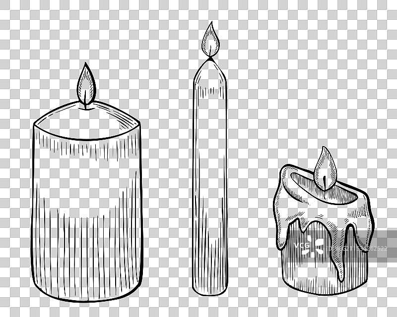 带火焰轮廓的蜡烛图片素材