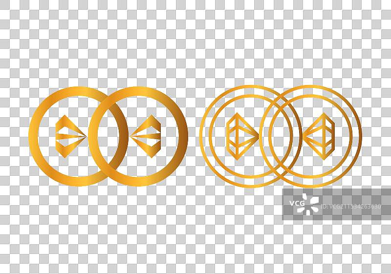 渐变金色钻石戒指标志图像图片素材