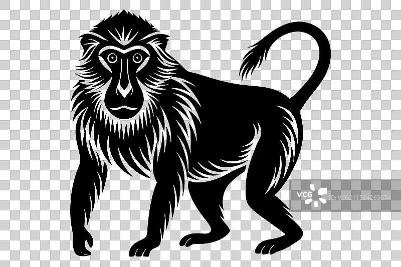 狒狒剪影图片素材