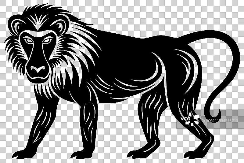 狒狒剪影图片素材