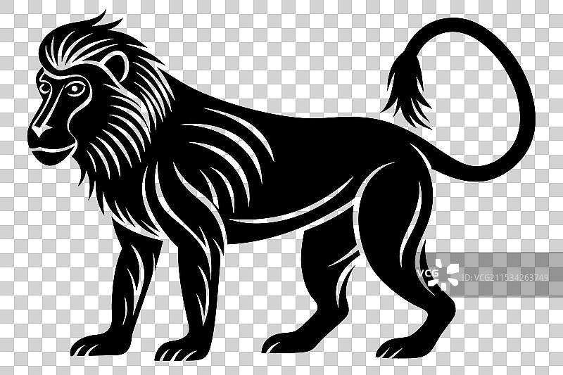 狒狒剪影图片素材