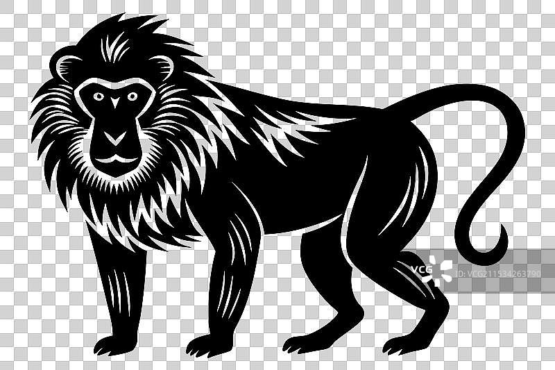 狒狒剪影图片素材