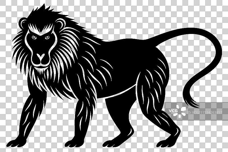 狒狒剪影图片素材