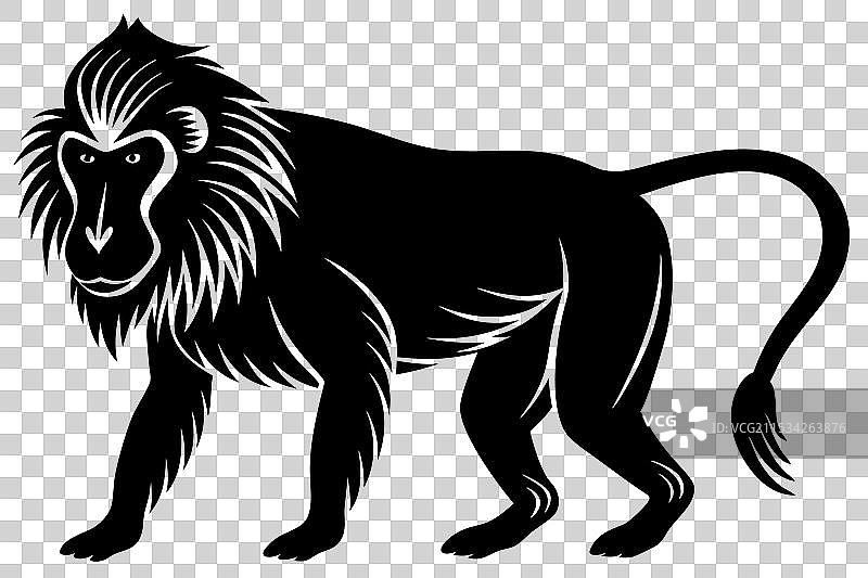 狒狒剪影图片素材