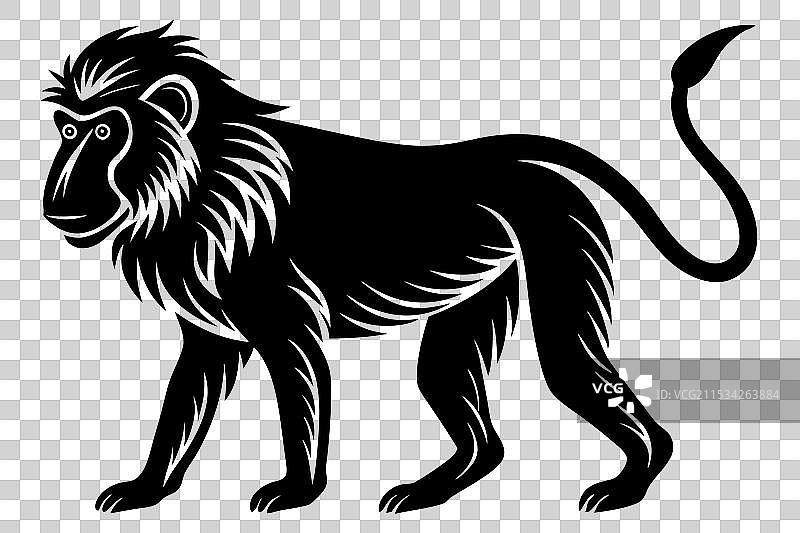 狒狒剪影图片素材