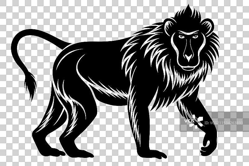 狒狒剪影图片素材