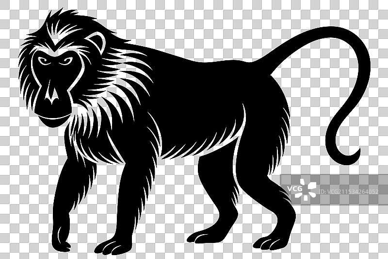 狒狒剪影图片素材