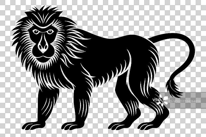 狒狒剪影图片素材