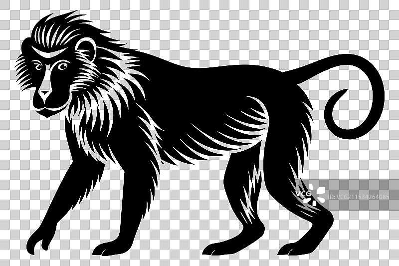 狒狒剪影图片素材