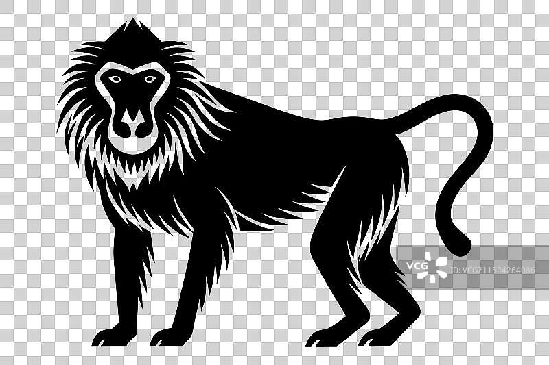 狒狒剪影图片素材