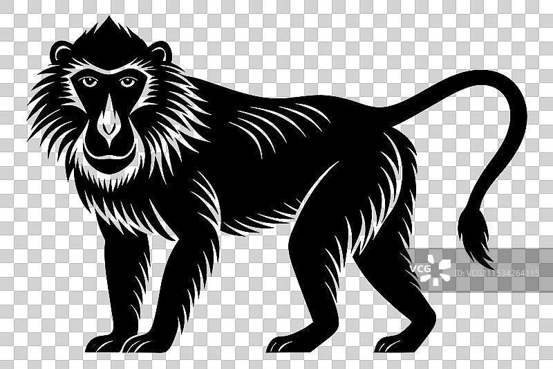 狒狒剪影图片素材