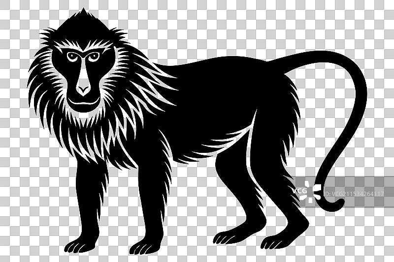 狒狒剪影图片素材