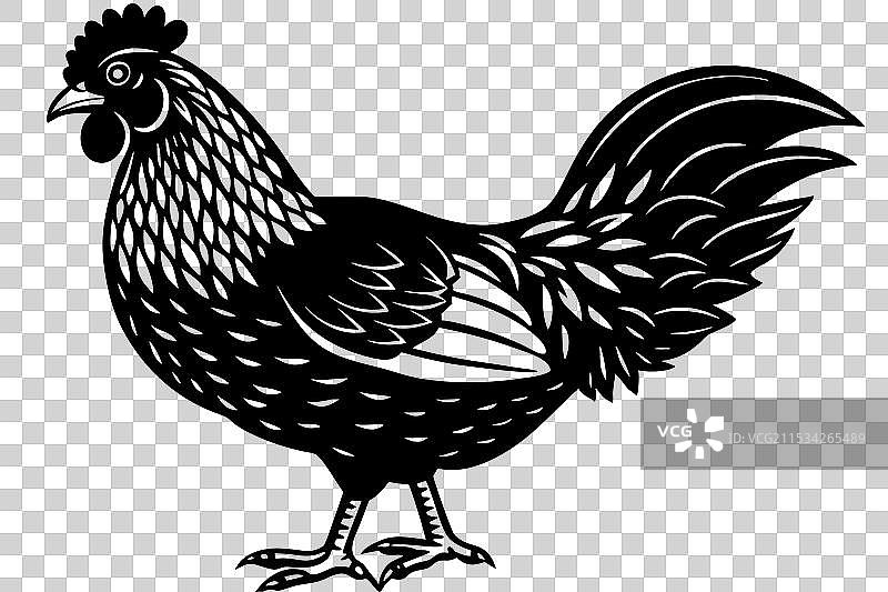 小型鸡轮廓图片素材