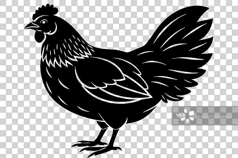 小型鸡轮廓图片素材