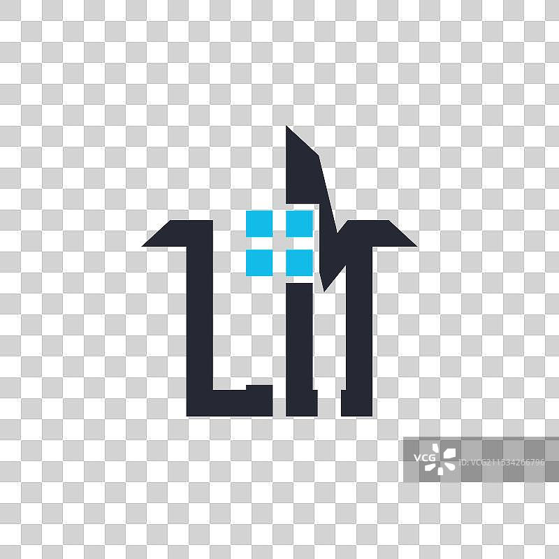 字母LM的创意房屋标志设计图片素材