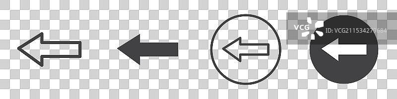 细线左箭头图标图片素材