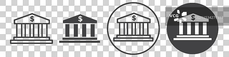 银行图标细线设计图片素材