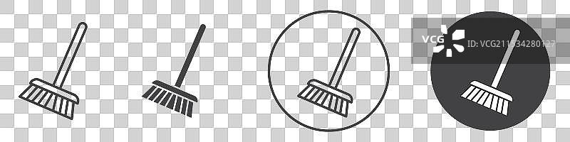 扫帚图标，细线风格图片素材