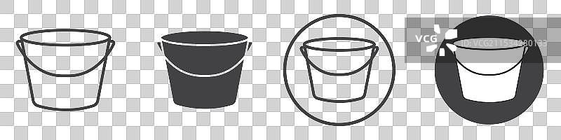 细线风格的桶图标图片素材