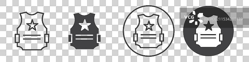 防弹背心图标，细线风格图片素材