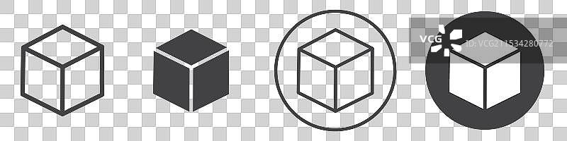 立方体图标细线设计图片素材