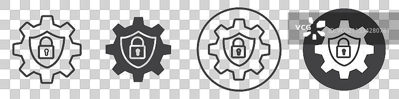 网络安全图标，细线风格图片素材