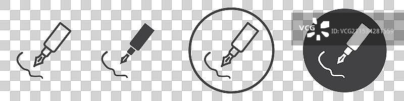 细线风格的钢笔图标图片素材