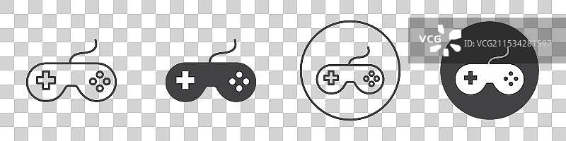 游戏控制器图标，细线设计图片素材