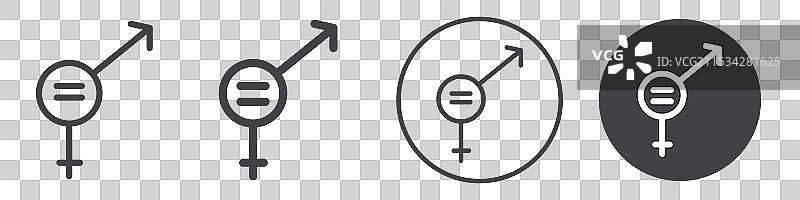 性别平等图标细线设计图片素材