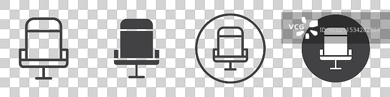 办公椅图标，细线风格图片素材