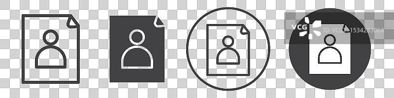 个人文件图标，细线风格图片素材