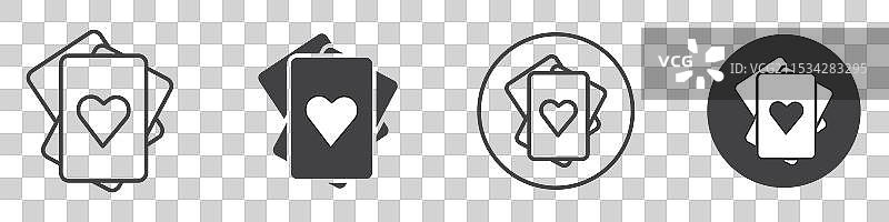 扑克牌图标，细线风格图片素材