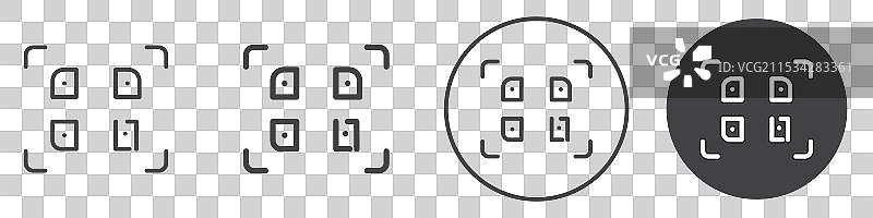 二维码图标，细线设计图片素材