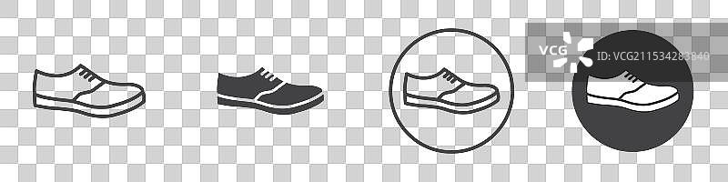 鞋子图标，细线风格图片素材