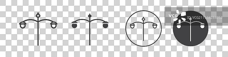 街灯图标，细线风格图片素材